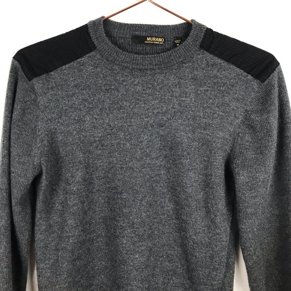 Murano Italian Yarn Wool Patch Shoulder Sweater M - Picture 2 of 8